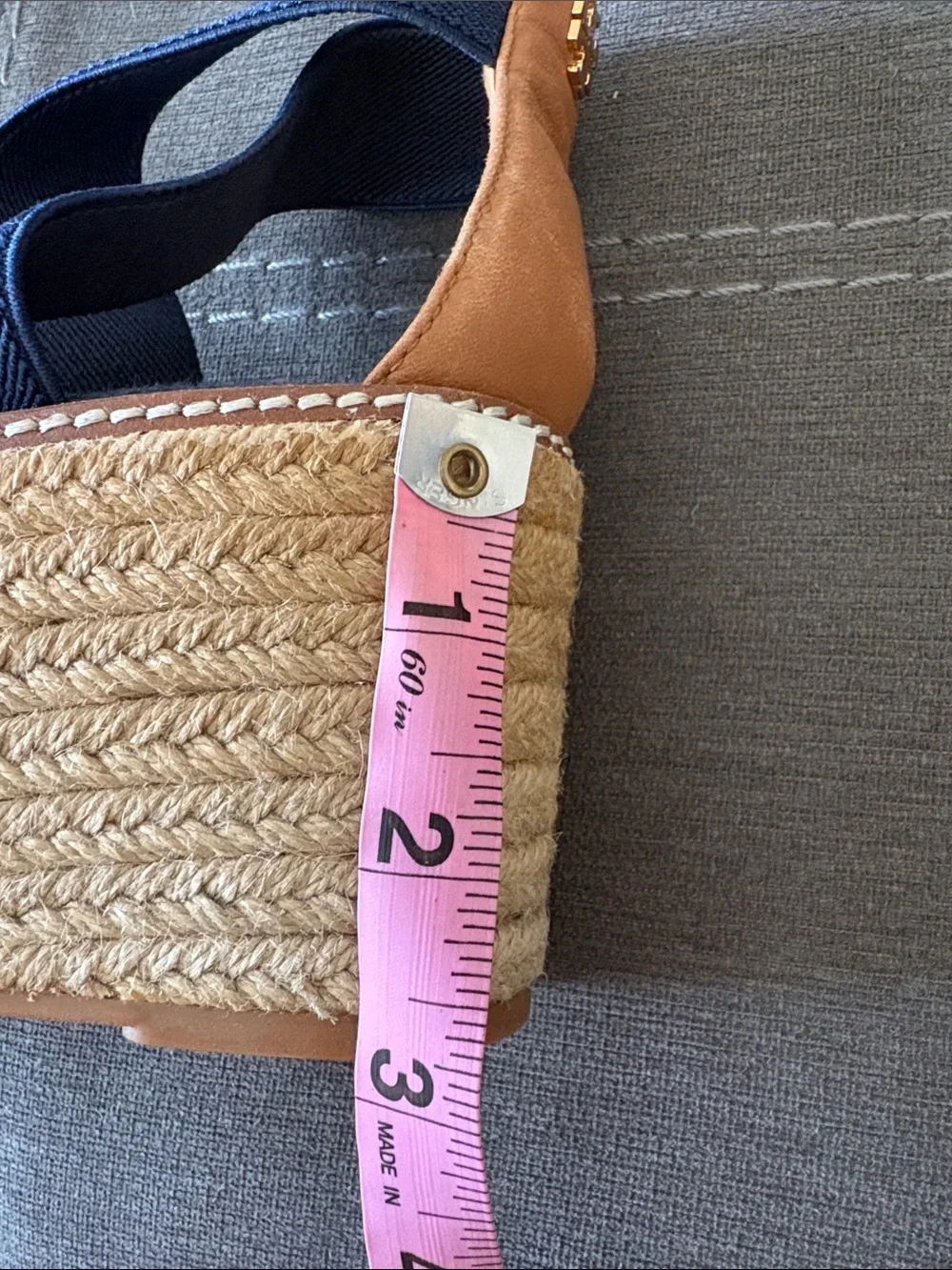 Tory Burch Navy Espadrille Platform Wedge Sandals. 7.5